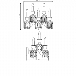 Baccarat   Lighting   Sconces - Baccarat Zenith Sconces Black 5 Light