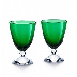 Baccarat   Tabletop   Drinkware - Baccarat Vega Water Glass Dark Green set of 2