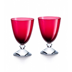 Baccarat   Tabletop   Drinkware - Baccarat Vega Water Glass Red  set of 2