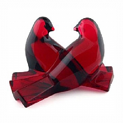 Baccarat   Animals   Birds - Baccarat Loving Doves, Ruby 2 7/8