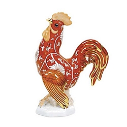 Herend   Animals   Farm - Herend Small Cocky Rooster Multicolor