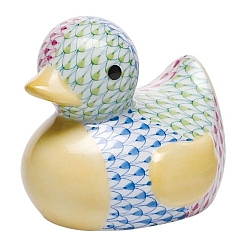 Herend   Animals   Ducks - Herend Rubber Ducky Multicolor