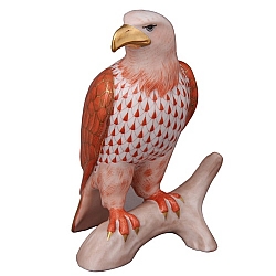 Herend   Animals   Birds - Herend Small Bald Eagle Rust