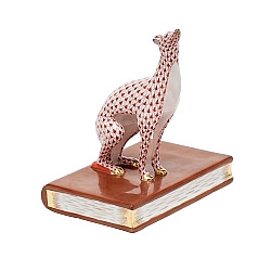 Herend   Animals   Dogs - Herend Greyhound Bookend Right Rust