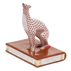 Herend   Animals   Dogs - Herend Greyhound Bookend Left Rust