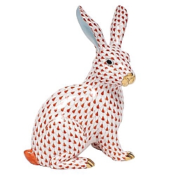 Herend   Animals   Rabbits - Herend Large Sitting Bunny Rust