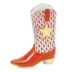 Herend   Home Decor   Accessories - Herend Cowboy Boot Rust