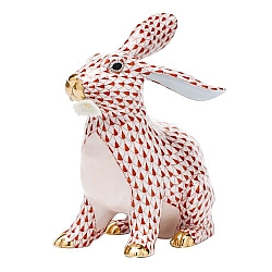 Herend   Animals   Rabbits - Herend Bunny With daisy Rust