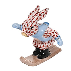 Herend   Animals   Rabbits - Herend Ski Bunny Rust