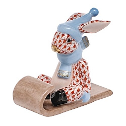 Herend   Animals   Rabbits - Herend Sledding Bunny Rust