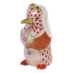 Herend   Animals   Birds - Herend Penguin Bride Rust