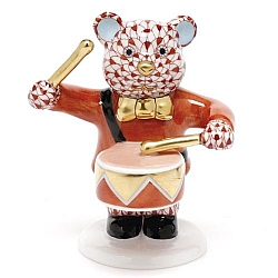 Herend   Animals   Bear - Herend Little Drummer Bear Rust