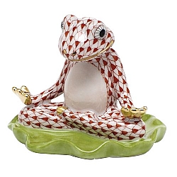 Herend   Animals   Frog - Herend Yoga Frog Rust