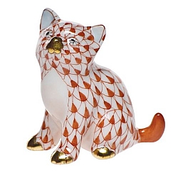 Herend   Animals   Cats - Herend Sitting Kitty Rust