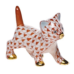 Herend   Animals   Cats - Herend Strutting Kitty Rust