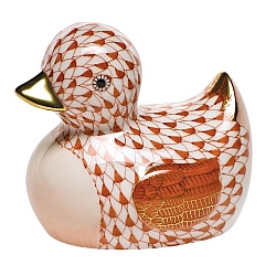 Herend   Animals   Ducks - Herend Rubber Ducky Rust