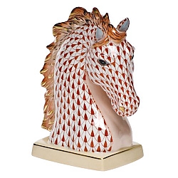 Herend   Animals   Horse - Herend Small Horse Bust Rust