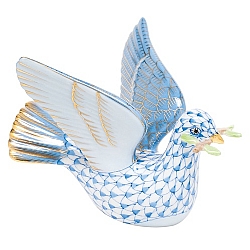 Herend   Animals   Birds - Herend Peace Dove With Branch Blue