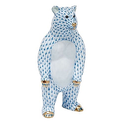 Herend   Animals   Bear - Herend Standing Bear Blue