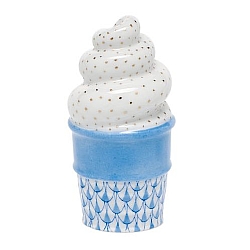 Herend   Home Decor   Accessories - Herend Ice Cream Cone Blue