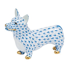 Herend   Animals   Dogs - Herend Corgi Blue