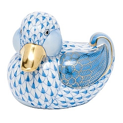 Herend   Animals   Ducks - Herend Dapper Ducky Blue