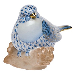 Herend   Animals   Birds - Herend Little Bird Blue