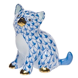 Herend   Animals   Cats - Herend Sitting Kitty Blue