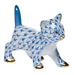 Herend   Animals   Cats - Herend Strutting Kitty Blue