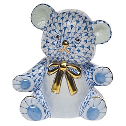 Herend   Animals   Bear - Herend Teddy Bear Blue