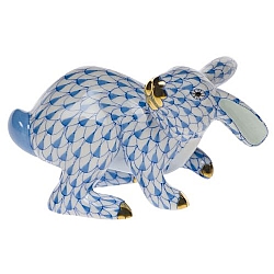 Herend   Animals   Rabbits - Herend Running Rabbit Blue