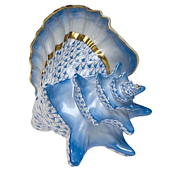 Herend   Animals   Aquatic - Herend Conch Shell Blue