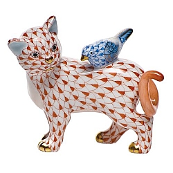 Herend   Animals   Cats - Herend The Odd Couple Multicolor Rust