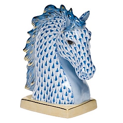 Herend   Animals   Horse - Herend Small Horse Bust Blue