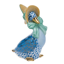 Herend   Animals   Birds - Herend Mother Goose Blue