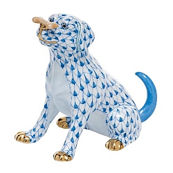 Herend   Animals   Dogs - Herend Max With Bone Blue