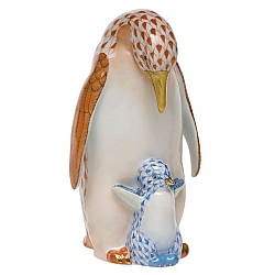 Herend   Animals   Birds - Herend Penguin with baby Multicolor