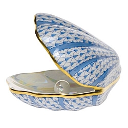 Herend   Animals   Aquatic - Herend Oyster with pearl Blue