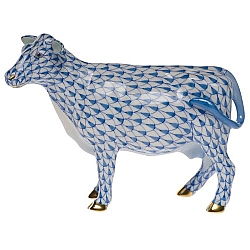 Herend   Animals   Farm - Herend Cow Blue