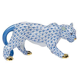 Herend   Animals   Wildlife - Herend Small Tiger Blue