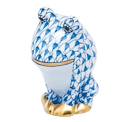 Herend   Animals   Frog - Herend Leapin Louie Blue