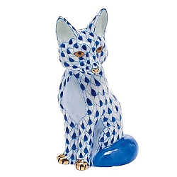 Herend   Animals   Wildlife - Herend Sitting Fox Sapphire