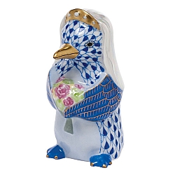 Herend   Animals   Birds - Herend Penguin Bride Sapphire