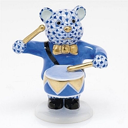 Herend   Animals   Bear - Herend Little Drummer Bear Sapphire