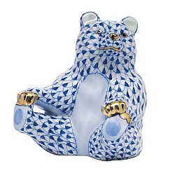 Herend   Animals   Bear - Herend Playing Footsie Sapphire