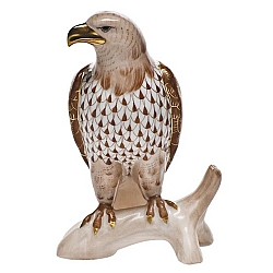 Herend   Animals   Birds - Herend Small Bald Eagle Chocolate