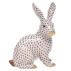 Herend   Animals   Rabbits - Herend Large Sitting Bunny Chocolate