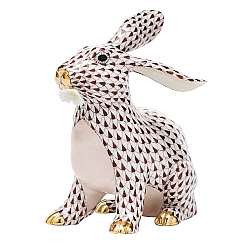 Herend   Animals   Rabbits - Herend Bunny With Daisy Chocolate