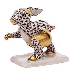 Herend   Animals   Rabbits - Herend Running Bunny Chocolate