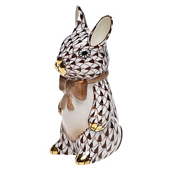 Herend   Animals   Rabbits - Herend Bunny With Bowtie Chocolate